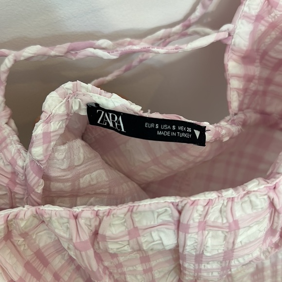 Zara Pink Textured Midi Barbie Style dress Small - Picture 12 of 12